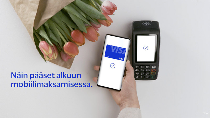 phone and flowers with text nain passet alkuun mobiilimaksamisessa