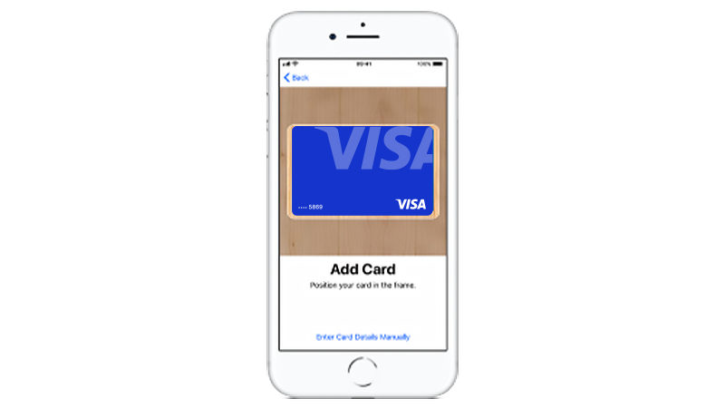 visa card on mobile screen